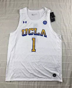 UCLA Bruins Basketball Under Armour Jersey Men's Size Large 100 Yrs White #1 NWT - Picture 1 of 13