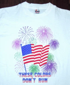 T Shirt Vintage 90s America Fireworks These Colors Don't Run Single Stitch MED - Picture 1 of 7