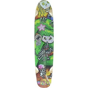 Bruce Walker Skateboards Muerto Mural Cat Longboard Skateboard Deck - Picture 1 of 1