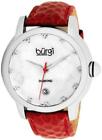 Burgi BUR014R Diamond Swiss Quartz Date Red Leather Strap Womans Watch