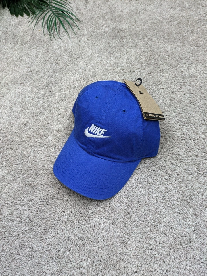 Nike Hat Dri Fit Medium/Large M/L Cotton Teal Blue Strapback Move To Zero