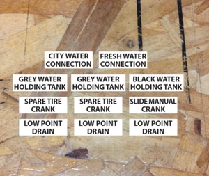 RV Camper Motorhome 5th Water Black Grey Tank Replacement Label Decals Stickers - Picture 1 of 1