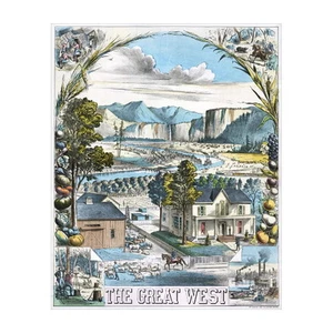 IMÁN NEVERA póster publicitario The Great West, 1881 póster publicitario mini regalo decorativo - Imagen 1 de 7