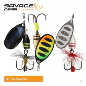 Savage Gear Rotex Spinners - Sea Trout Pike Perch Salmon Chub Bass Fishing Lures - Picture 1 of 8