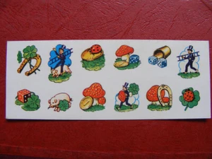 Aufkleber Silvester Sticker Abziehbild vintag Nostalgie Hufeisen Glück Kleeblatt - Bild 1 von 5