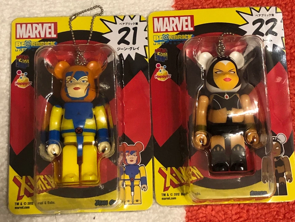 2012 Marvel X-Men Jean Grey+Storm 100% Bearbrick figure 2pcs Lot Set Medicom - Image 1 of 1