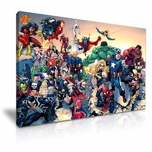 Marvel DC Comic Supereroi Arte da Parete su Tela 76x50cm / 30x20inch - Foto 1 di 1