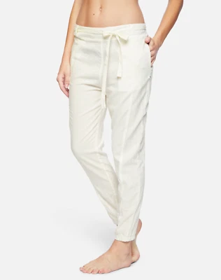 HURLEY WOMEN'S IVORY ELASTIC WAIST POCKETS ICON BRONTE JOGGER PANT Sz XL - Image 1 of 4