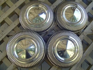 CLASSIC MERCURY COMET CYCLONE DOG DISH HUBCAPS WHEEL COVERS CENTER CAPS VINTAGE - Picture 1 of 16