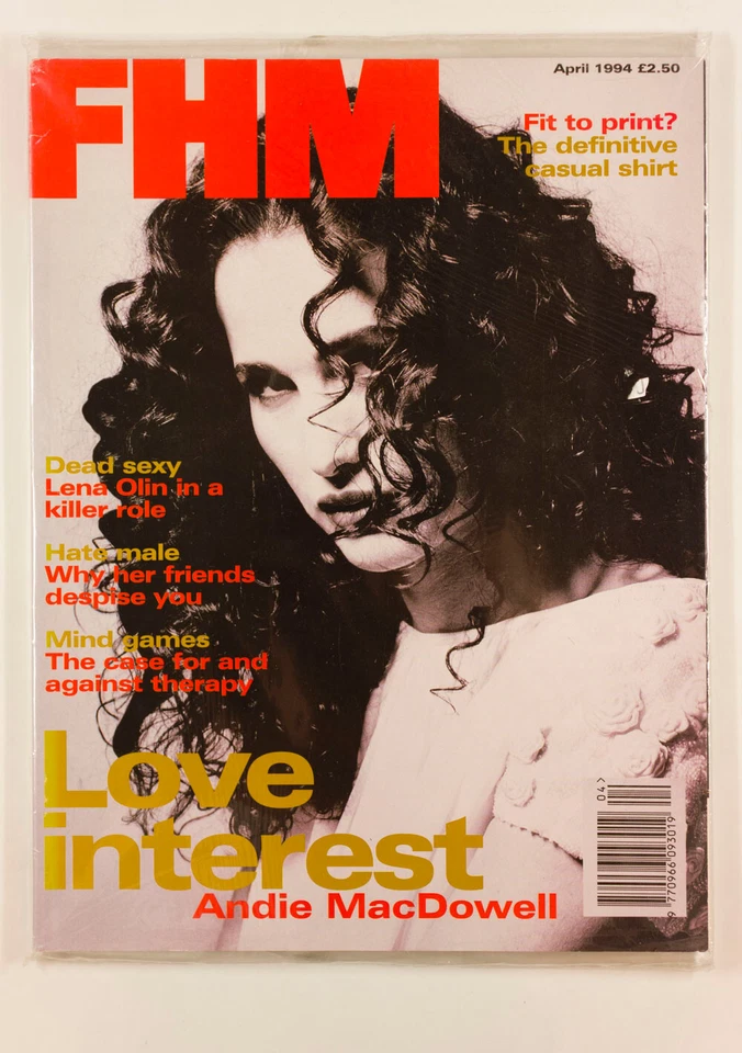 Andie MacDowell Lena Olin Johnny Vaughan Marvin Gaye FHM MAGAZINE 52 APRIL 1994 Foto 1 de 1
