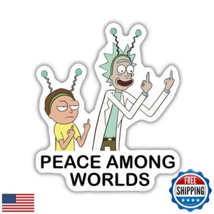 Rick Morty Peace Among Worlds Aufkleber, 3 Zoll, 3er Pack - Bild 1 von 1