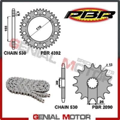 Kit de piñones de cadena EK1204G 18 43 530 PBR TRIUMPH DAYTONA 1000 1999 > 2001 Foto 1 de 2