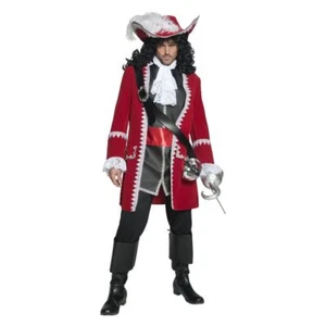 Pirate Captain Hook Costume Adult Red - Picture 1 of 5