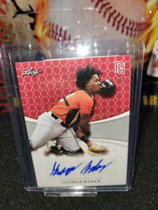 2022 George Baker Leaf Perfect Game National Showcase Red Proof Auto #1/1 - Picture 1 of 2