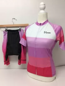 Women's Vixen Four Seasons Short Sleeve Cycling Kit Padded Shorts Set Sz S - Picture 1 of 8