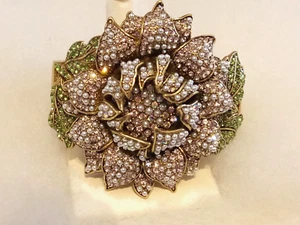 HEIDI DAUS "Late Bloomer" (Crystal AB/Clear/Sz. SM) Beaded Masterpiece Bracelet - Picture 1 of 12