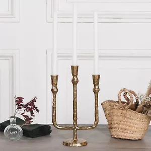 35 cm 3 Arm Kerzenhalter messbeschichtet Aluminium Metall Candleabra Kerzenhalter - Bild 1 von 5