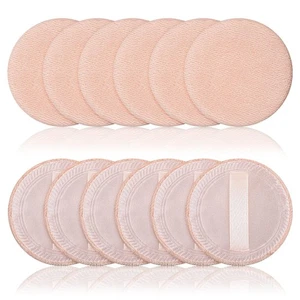 12 almohadillas de maquillaje redondas para polvo corporal con correa para polvos prensados sueltos - Imagen 1 de 7