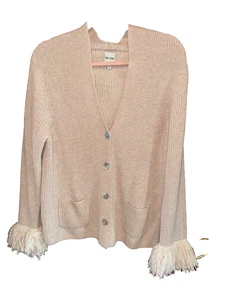 Cárdigan Nic+Zoe Noche Otoño Para Mujer Talla Grande Palomino Rosa Pálido Bolsillo con Flecos - Imagen 1 de 7