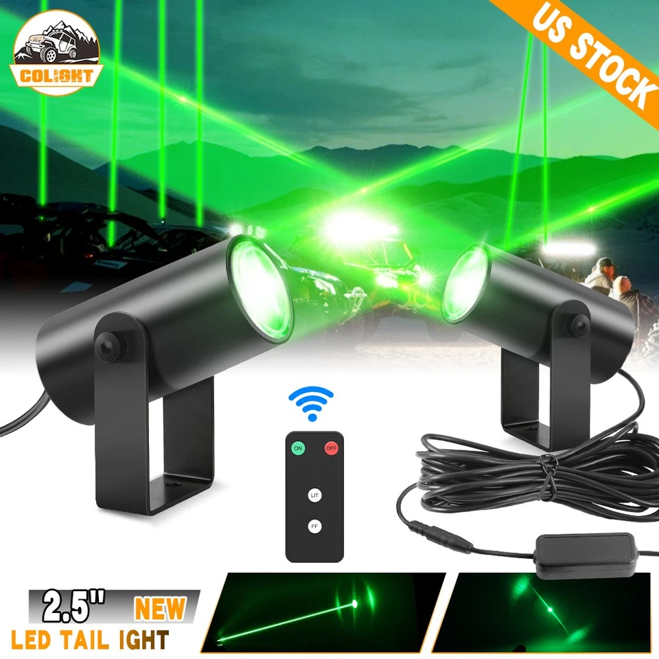 Par de luces LED láser sin látigo Fit Can-Am Maverick X3 cápsulas redondas UTV remoto Foto 1 de 4