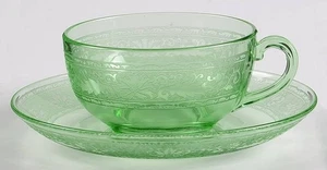 Fostoria Royal Green Cup & Saucer 3762900 - Picture 1 of 1