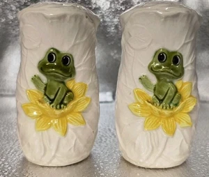 Almohadilla de sal y pimienta Neil the Frog Lily Pad vintage 1978 Sears Roebuck, Japón - Imagen 1 de 11