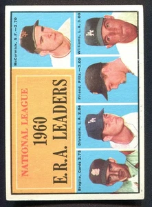 1961 TOPPS - #45 N.L. E.R.A.LEADERS - DON DRYSDALE (HOF) - FRIEND - McCORMICK - Picture 1 of 2