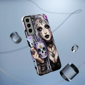 Funda de teléfono gótica, arte de calavera, accesorios de Halloween, regalo único, estética oscura - Imagen 1 de 74