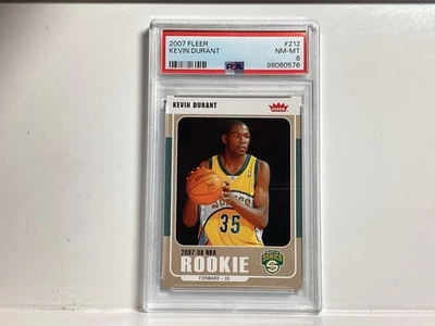 2007 Fleer Kevin Durant Rookie Card Sonics #212  PSA 8 Rare  - Image 1 of 2
