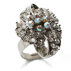 Klarer Kristallwirbel Cocktailring - Bild 1 von 4