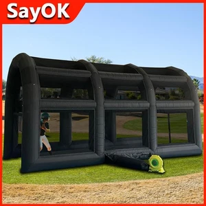 19,68 Fuß x 9,84 Fuß aufblasbares Tenniszelt Baseball Fußballplatz Käfig mit Gebläse - Bild 1 von 10