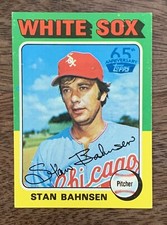 2016 Topps 65th Anniversary buyback 1975 Stan Bahnsen White Sox Blue Foil 