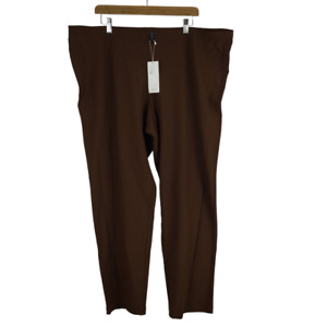 Eileen Fisher Womens Viscose Blend Pull On Straight Leg Pants Brown Plus 3X NWT