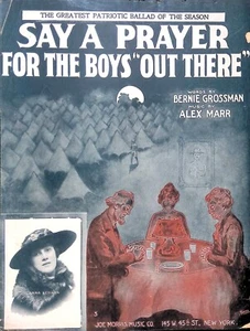 Say A Prayer For The Boys Out There Sheet Music Anna Kerwin Alex Marr WWI 1917 - Picture 1 of 3