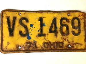  1971 Single Ohio License Plate VS1469 - Picture 1 of 5