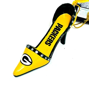 Green Bay Packers NFL High Heel Shoe ORNAMENT Christmas Tree / Holiday - Picture 1 of 9