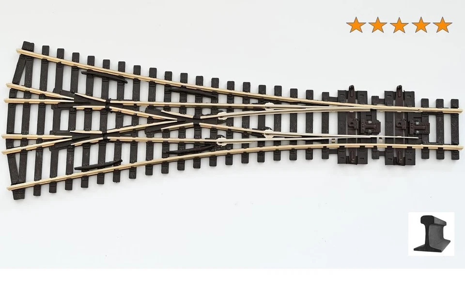 PECO 2021 HO 3 Way Turnout Medium Radius Insulfrog Code 100 (SL-99)