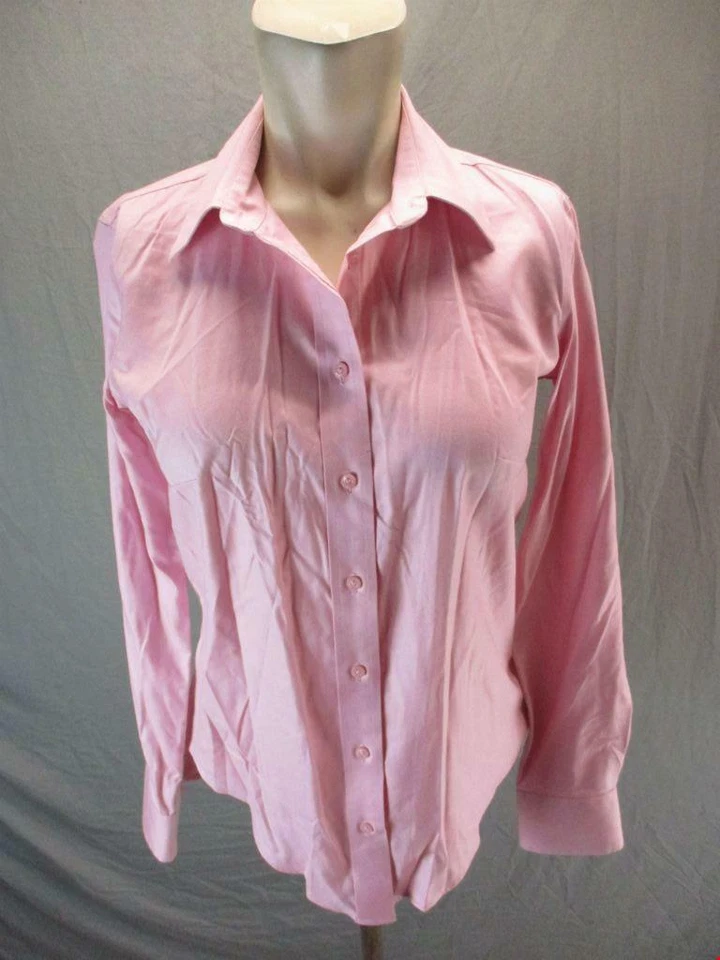Camisa Top Dama Hathaway Talla S Mujer Rosa Algodón Manga Larga Abotonada 6G395 Foto 1 de 4