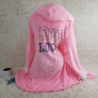 NWT Elm & ALFIE ONE SIZE Pink Plush Hooded Robe missing belt Sequin