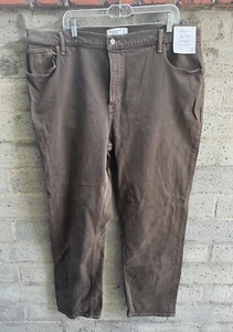 Abercrombie & Fitch 90s Straight Ultra High Rise Brown Denim Jeans Sz 35/20 NWT - Picture 1 of 10