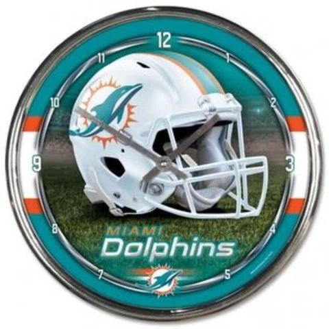 NFL Miami Dolphins Chrome Clock Cover