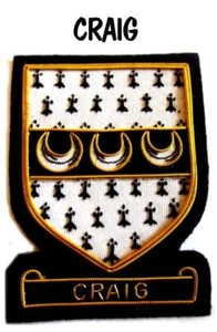 INSIGNIA DE NOMBRE DE CLAN ESCOCÉS CRAIG NUEVA BORDADA A MANO HECHA CP - BUENA OFERTA - Imagen 1 de 6