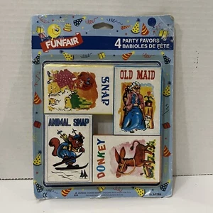 1986 Jak Pak 4 Kids Card Games: Animal Snap, Old Maid, Donkey, NEW in Package - Picture 1 of 5
