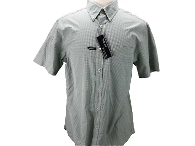 Roundtree & Yorke  L Green Gingham Plaid Button-Up  Short Sleeve Men's Shirt - Image 1 of 4
