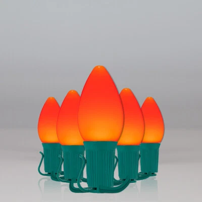 50 luces LED irrompibles de Navidad C7 OptiCore acabado liso, cable verde 50 pies Foto 1 de 4