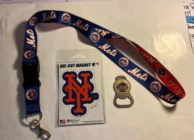 COMBO DE LLAVERO E IMÁN Y ABREBOTELLAS EQUIPO DE BÉISBOL DE LOS METS DE NUEVA YORK Foto 1 de 4
