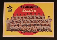1959 Topps #397 Washington Senators  Team Card - EX +