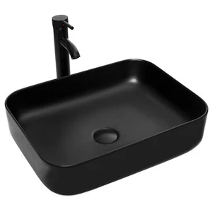 Bathroom Vessel Sink Ceramic Porcelain Basin Bowl ORB Chrome Faucet Pop up Drain - Picture 1 of 76