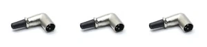 3 pack 3-Pin XLR Male Right Angle Connector Adapter Mic Plug Solder Ready - Picture 1 of 3