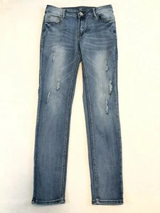 Almost Famous Mid Rise Distressed Skinny Light Wash Blue Jeans Juniors Size 7 - Picture 1 of 12